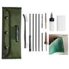 Outdoor Barrel Brush Set Firearms Pipe Cleaning Phosphor Copper Brush Army Green Cloth Bag Gun Wipe Kit