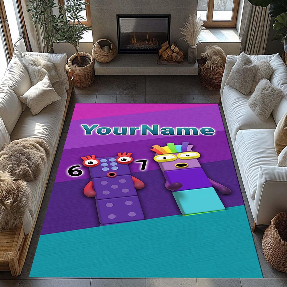 Numberblocks Customize Text Area Rug Design for Entryway Bedrooms Decorate room Hallway Anti-slip Rug Anime Office Decor Perfect Gift for Women/Men