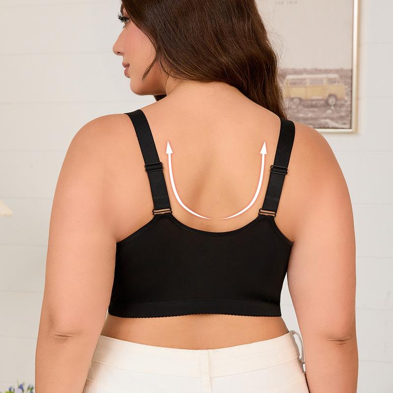 0XL-7XL Super Large Size Bra Popular European and American Size Adjustable Shoulder Strap Printed Front Buckle Large Size Underwear