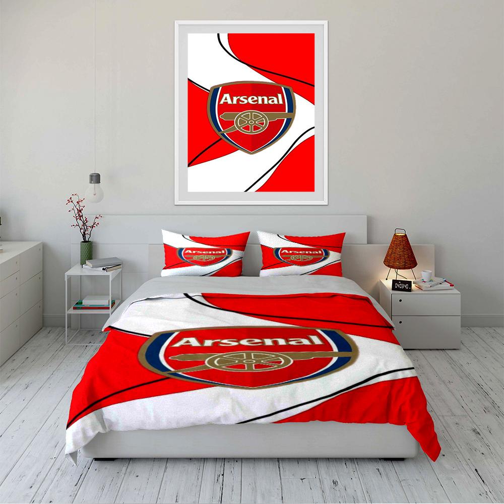 Arsenal Logo Red Bedding Set Bedding Duvet Cover Set Duvet Cover Pillowcases Home Decor (1 * Duvet Cover 2 * Pillowcases, without duvet insert)