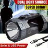 Ultra Bright Remote LED Flashlight with Solar Charging, One Hand Grip, Digital Power Display, Emergency Flash,power Outage, Emergency Situation