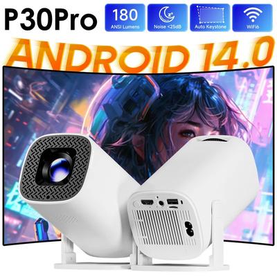 P30PRO Android 14 Умный мини-проектор WiFi6 BT 5.0 Поддержка 4K 1280 * 720P Поддержка зеркалирования экрана Домашний кинотеатр Проектор