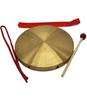 Gold Drum Instrument, 22cm Diameter, Includes Drum Body, Mallet, and Hanging Cord Set
