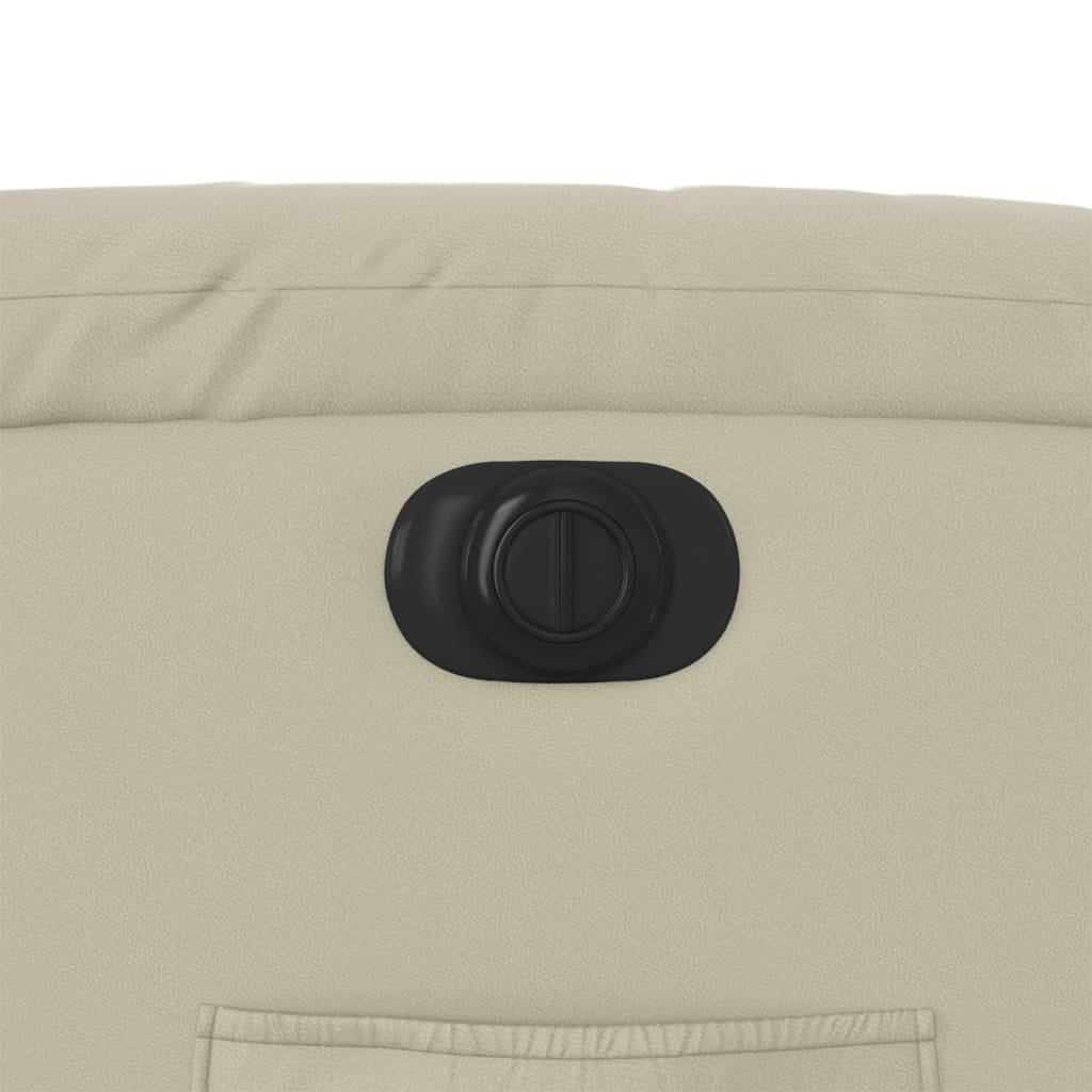 Electric Recliner Chair Cream Synthetic Leather