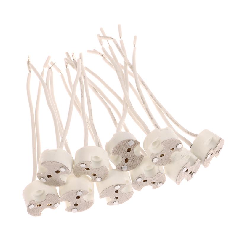 10 шт. MR16 G5.3 Разъем для цоколя лампы Кабель Патрон для лампы Керамический держатель Фитинг для лампы MR16 Фиксирующий держатель 10 см Силиконовый кабель