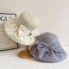 Новинка лета 2025 года, сетчатая шляпа-ведро с бантом, женская защитная от ультрафиолета, модная солнцезащитная шляпа от солнца