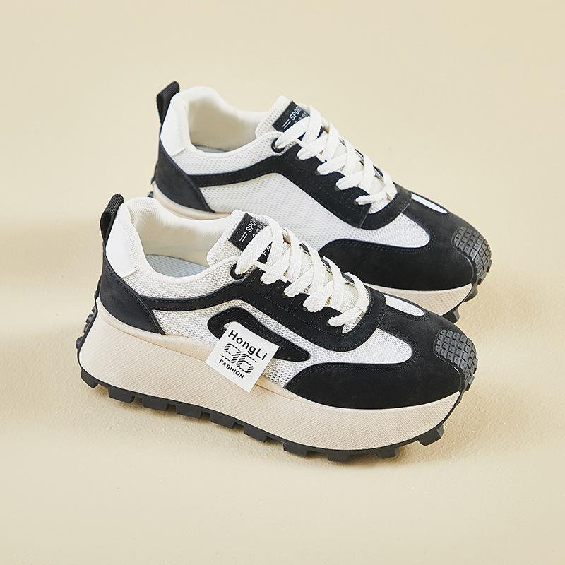 Дышащие женские кроссовки Dad Sneakers на толстой платформе, кроссовки для бега со шнуровкой, удобные женские кроссовки для занятий теннисом