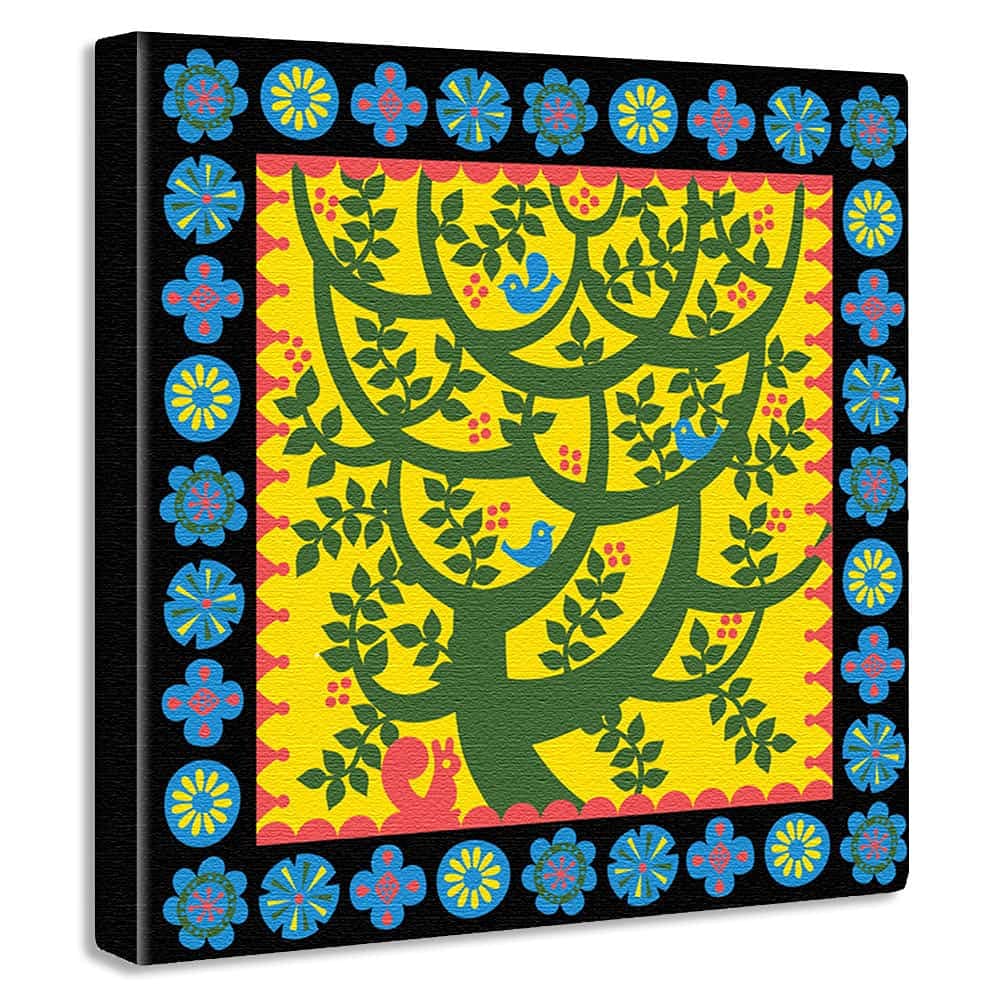 Art Deli Nordic Style Plant Fabric Wall Art Panel, 57 x 57 cm