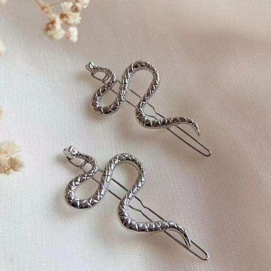 2/4 шт. заколка для волос в форме змеи декоративная металлическая заколка для волос простая в использовании одной рукой заколка для волос ежедневная