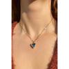 Heart Sparkling Purple Blue Zircon Stone Tarnish Stainless Gold Steel Necklace
