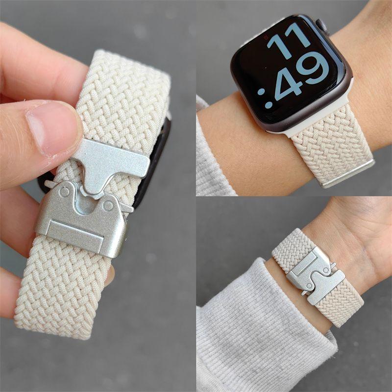 Нейлоновый тканый ремешок для Apple Watch S10-парашютная пряжка, дышащий спортивный сменный ремешок для iWatch 10/9/8/7/6/5/4/3/2/1/Se/Ultra/ultra2 49 мм 46 мм
