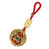 Подвеска из золотого песка Закирам: Привлекайте Богатство, Обеспечьте Мир и Счастье, Включает Карту Фу, Идеально в качестве Аксессуара для Сумки или Брелока для Ключей Автомобиля.