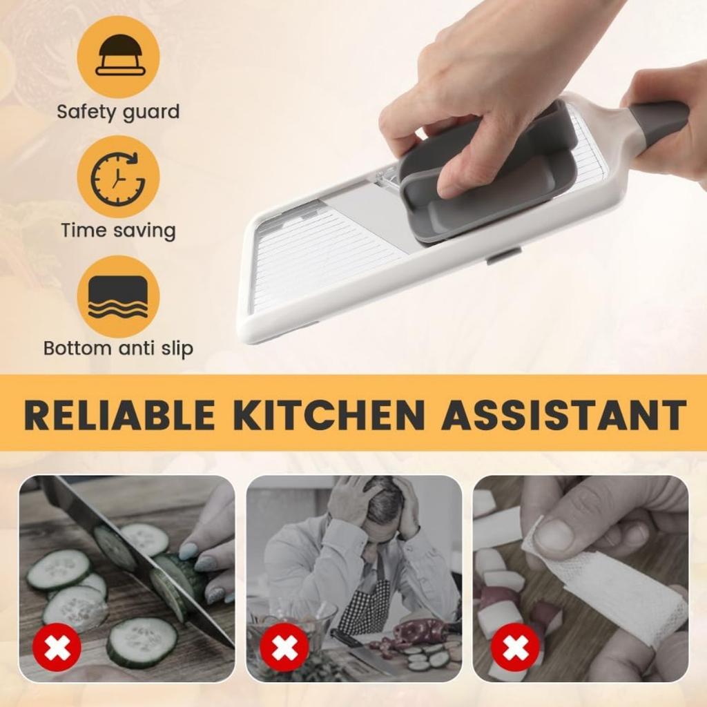 Многофункциональная ручная овощерезка с регулируемым лезвием из нержавеющей стали - терка для овощей, огурцов, сыра