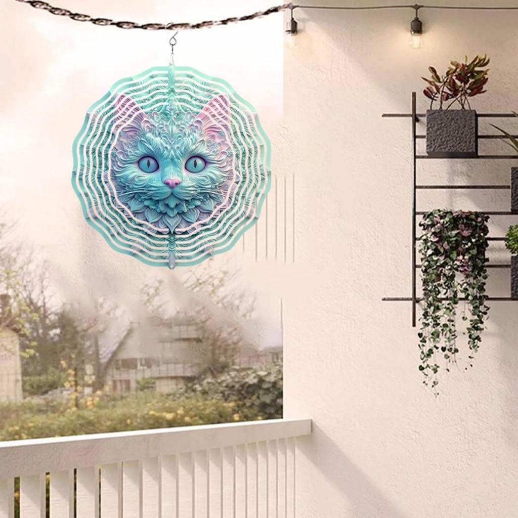 Outdoor Metal Wind Chime 25.4 Cm Double Sided Colorful Rotating Hook Wind Powered Decor for Patio Yard Garden Birthday Gift