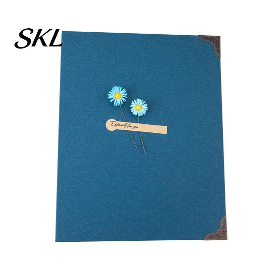 Retro Design Photo Album Sunflower DIY Scrapbook Album, Paste-In Memory Book with Thick Blank Pages, Creative Handmade Craft Keepsake for Travel