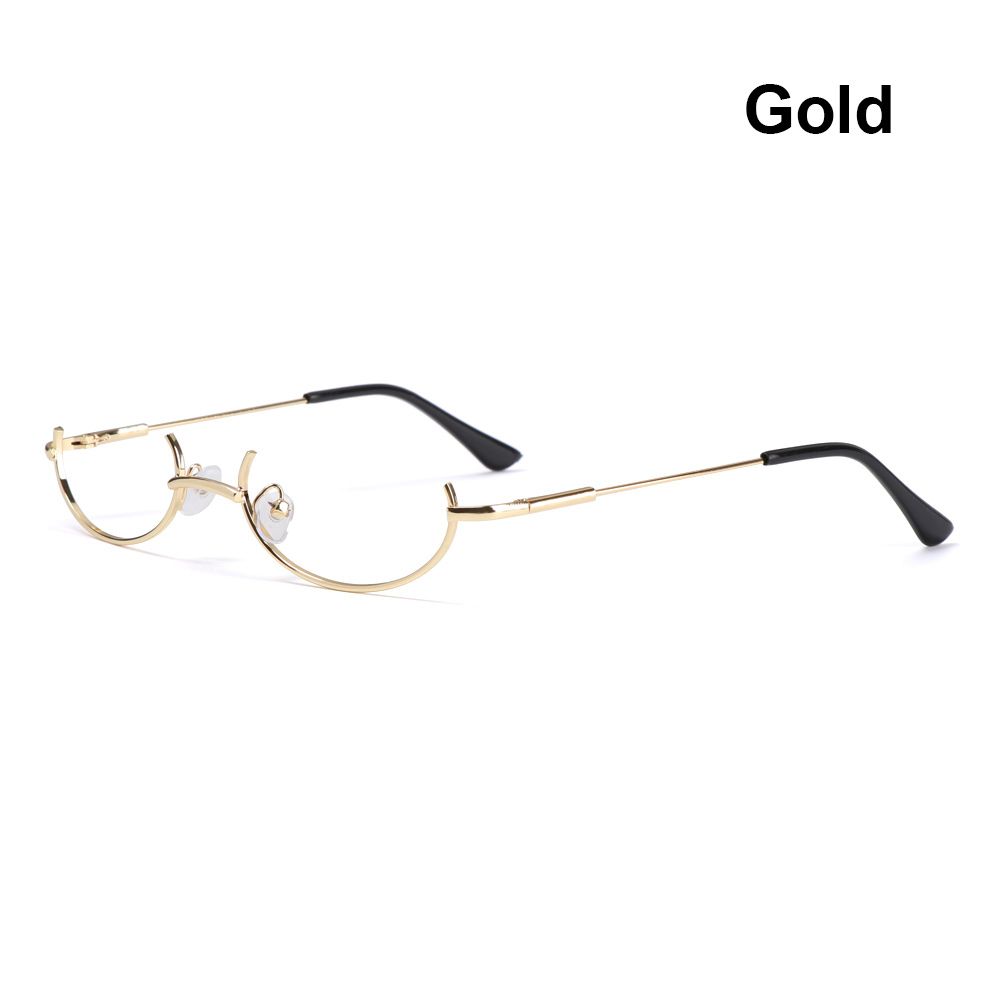 Half Frames Glasses Frame Fashion No Lens Myopia Cosplay Party Decoration Eyewear Metal Photography Eyeglasses Frame