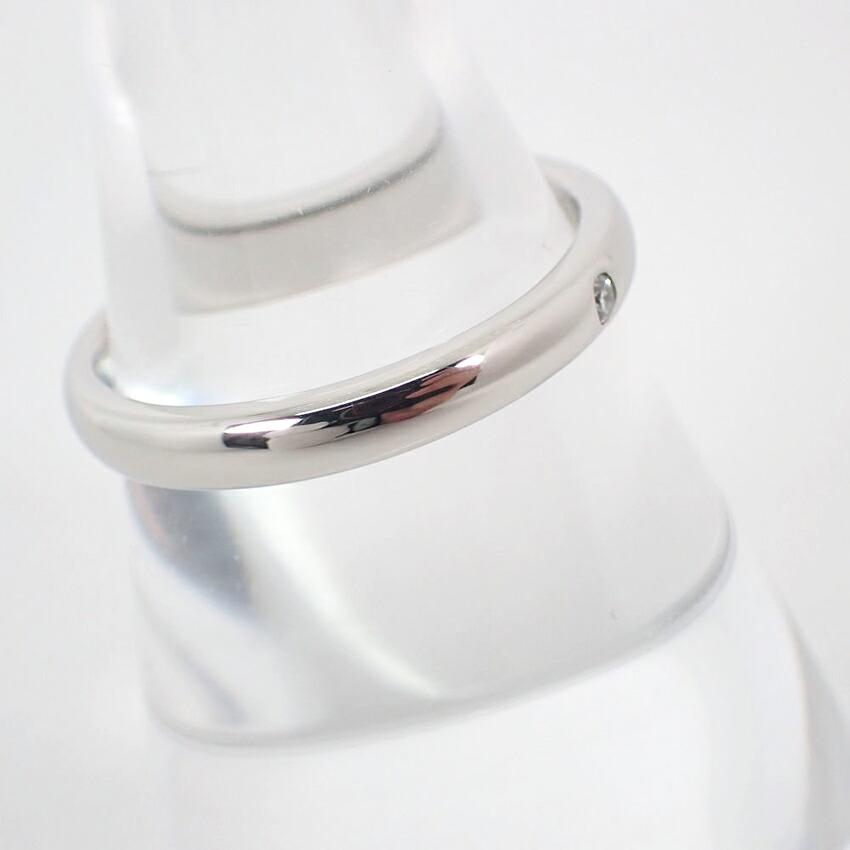 [Pre-owned] TIFFANY PT950 Stacking Band Diamond Ring / Size 15 / j50-12