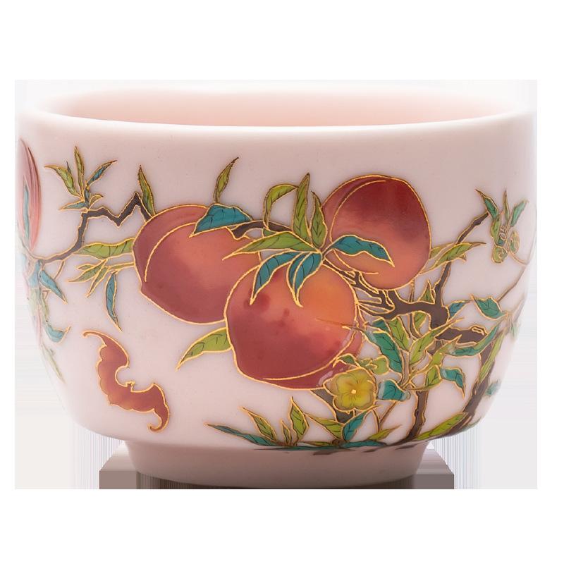 Chinese Style Ceramic Enamel Color Tea Cup Retro Porcelain Tea Bowl Coffee Mug Household Handmade Master Cup Tea