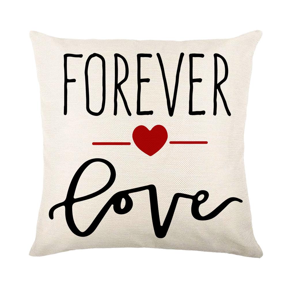 New Valentine's Day Polyester Printed Cushion Cover Nordic Home Sofa Cushion Cover Bedroom Cushion