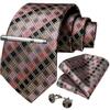 Набор для Мужчин: клетчатый галстук 8,5 см, клип и запонки в клетку