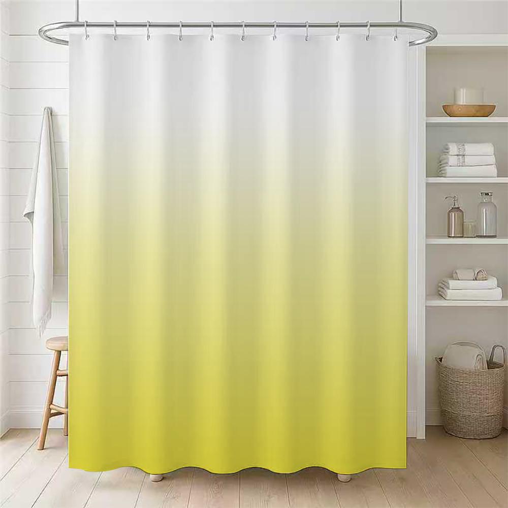 1/4 Градиент Геометрия шторы для душа, Украшение сиденья унитаза, Штора для душа с ковриком и крышкой унитаза, 12 крючков 70,8x70,8 дюйма