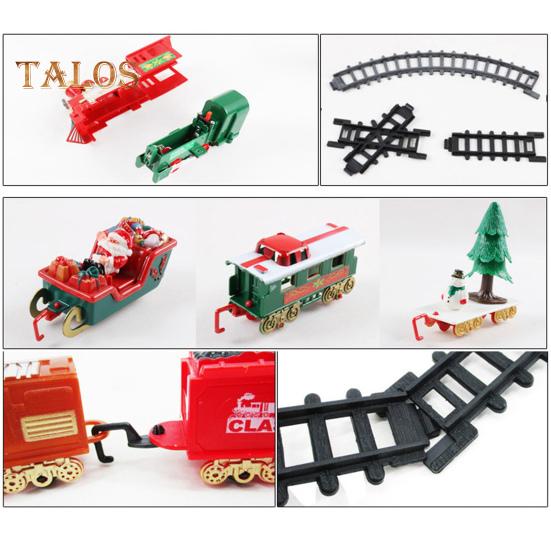 1 набор рождественских электрических игрушечных поездов с вагонами локомотива, обучающая рождественская классическая игрушечная железная дорога со светом и звуком для мальчиков