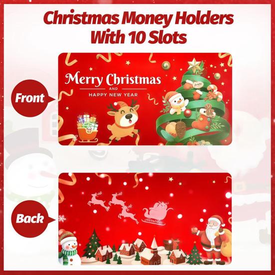 Рождественский конверт для денежного подарка с 10 слотами, сделай сам, для денег, подарочной карты