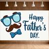 Colorful Design Event Banner Durable Material Celebration Banner Mustache Graphic Bow Tie Illustration Father's Day Prop