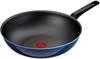 Tefal Deep For Gas Fire Free of Harmful Substances Such As Blue Intense Wok Blue D53319 Stir-Fry Pot, 28cm, Wok, Only, PFOA, Non-stick, Long-lasting