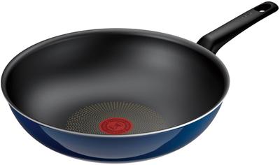 Tefal Deep For Gas Fire Free of Healthy Substances such as Blue Intense Wok Blue D53319 Кастрюля для жарки, 28 см, Wok, только, PFOA, антипригарное покрытие, долговечная