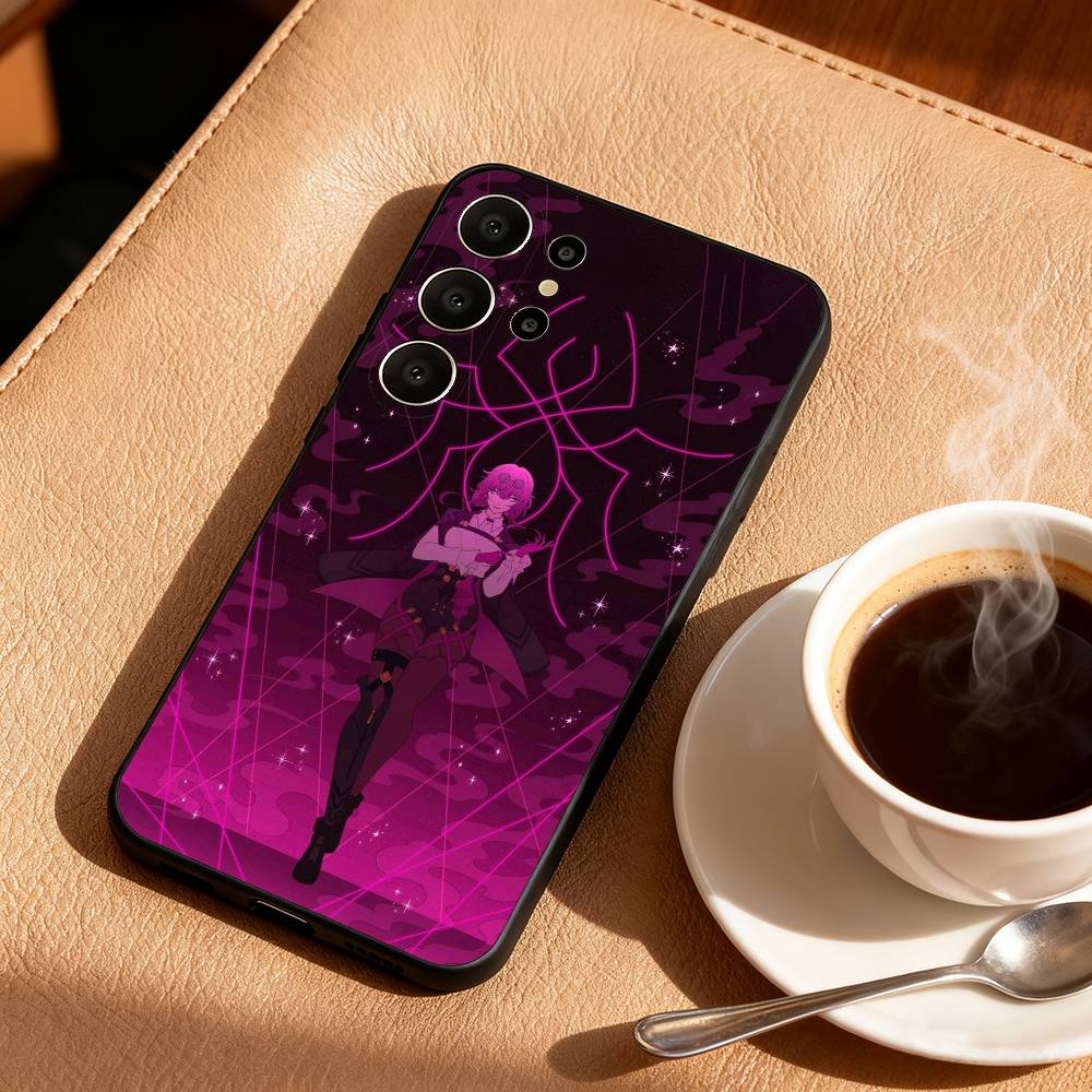 Чехол для телефона Honkai Star Rail Игра Кафка Для Samsung S26, S25, 24, 23, 22, 30, 21, 10, 9, Ultra, Plus, Lite, Черный Мягкий Чехол