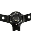 Racing Sport Suede Steering Wheel 14inch 350mm Car Steering Wheel Deep Dish 90mm Black OM25S0