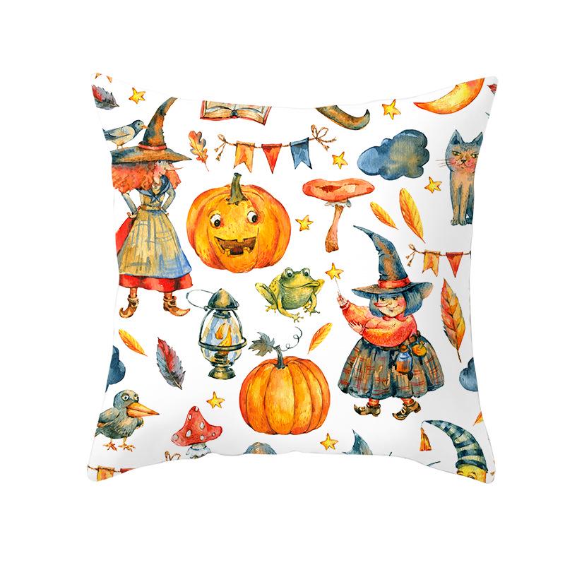 New Halloween Pumpkin Pillow Cover Home Peach Skin Home Decoration Supplies Cushion Waist Pillow Cover