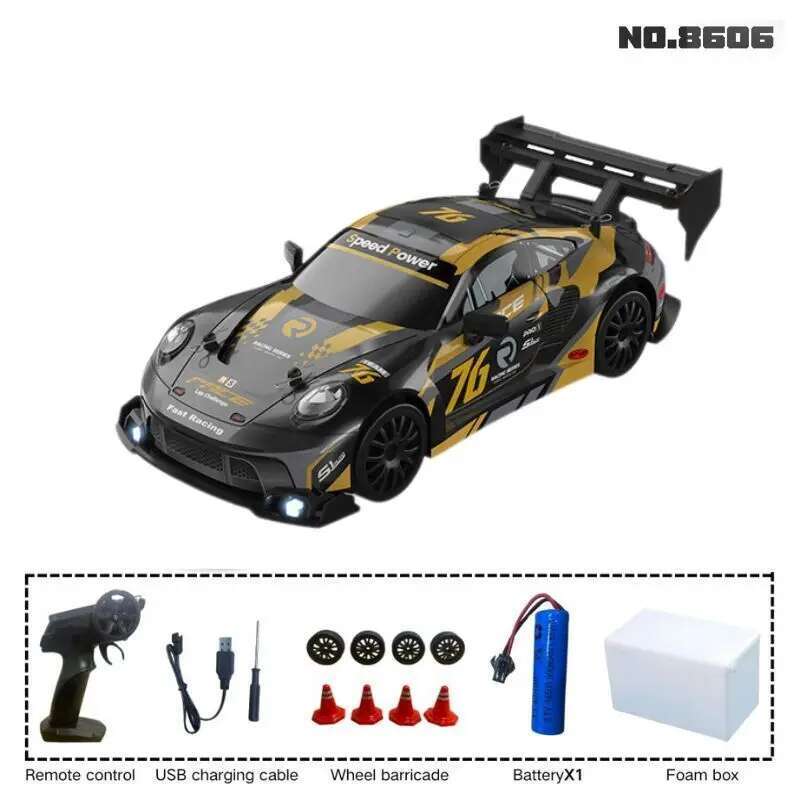 1:24 RC drift vehicle, Mustang 4WD cars, racing car with remote control, gift, competition racing car, children's toy