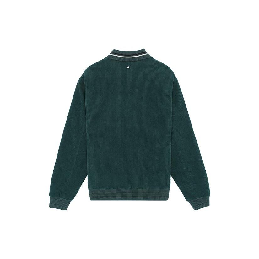 Li-Ning 1990 Classic Series Solid Color Retro Single-Breasted Long Sleeve Cotton Jacket Men Jackets New-Balsam-Green AJMS117-1