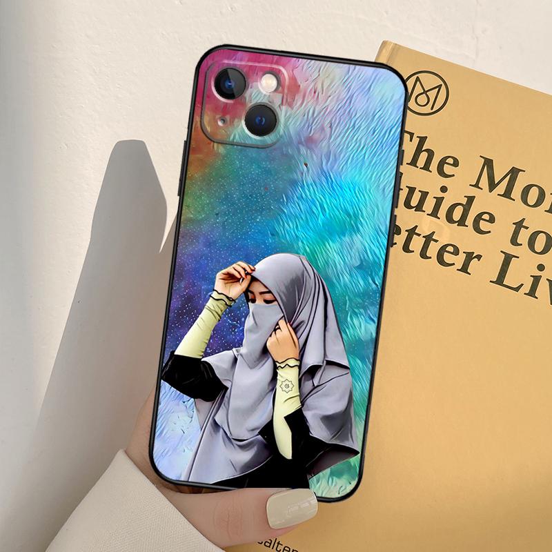 Muslim Islamic Hijab Gril Phone Case For iPhone 12 11 13 14 Pro Max X XR XS Max 7 8 Plus SE 2020 12 Mini 13 Mini Cover