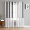 Piano Black And White Keyboard Music Simple Sheer Curtains for Living Room Tulle for Windows Voile Yarn Short Bedroom Curtains