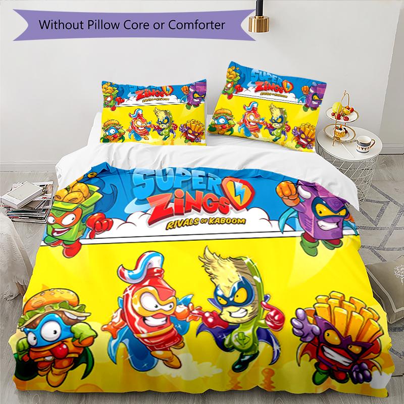 3pcs Superthings2 pattern bedding set duvet cover set includes duvet cover &pillowcases, perfect all season bedroom decoration & gift