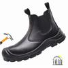 Anti-slip Waterproof Safety Shoes Without Laces Leather Work Boots Men Anti-puncture Steel Toe Work Sneakers Protective Shoes