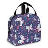 Purple Butterfly Lunch Bag Women Girls Small Insulated Reusable Cooler Tote Bento Box Backpack Portable Leak Proof Lunch Bags