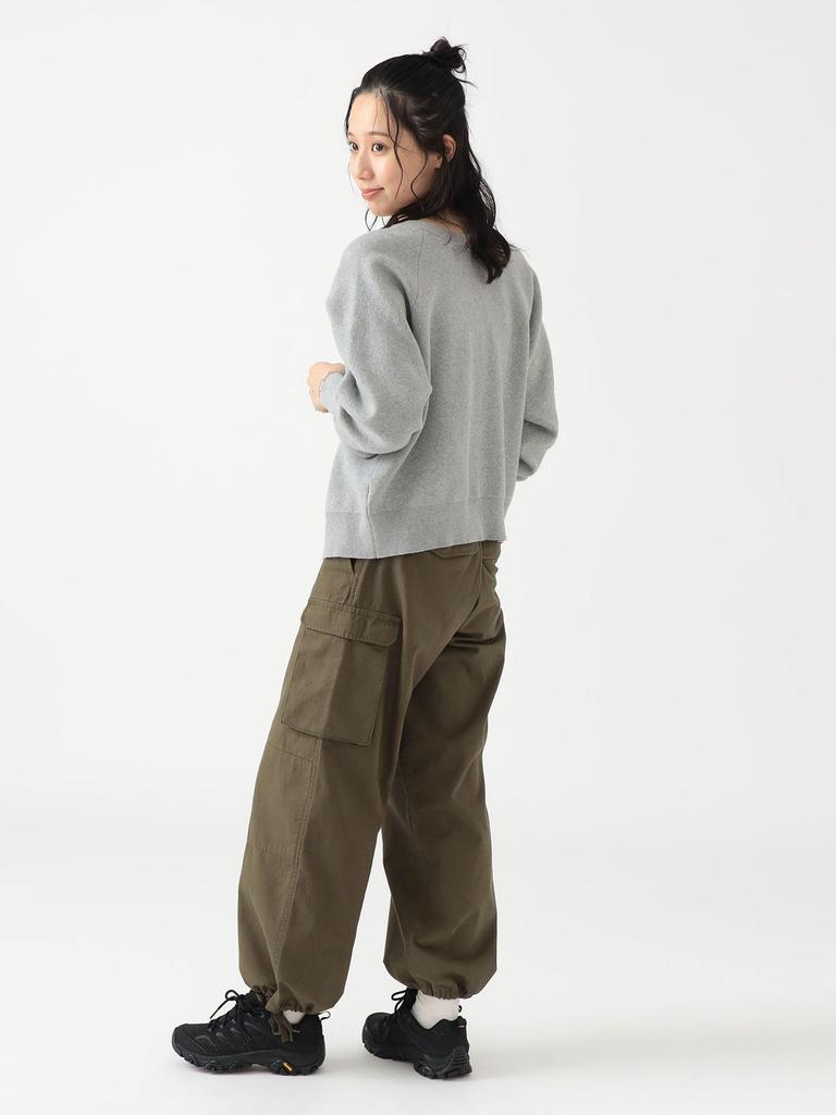 В:MING LIFE STORE от BEAMS Женский кардиган с длинным рукавом, вязаный, двусторонний, типа свитшота, ТОПОВО-СЕРЫЙ, Свободный размер