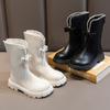 Корейская версия Bow Mary Jane Velvet Medium Boots Детские ботинки Девочки Кожаные ботинки