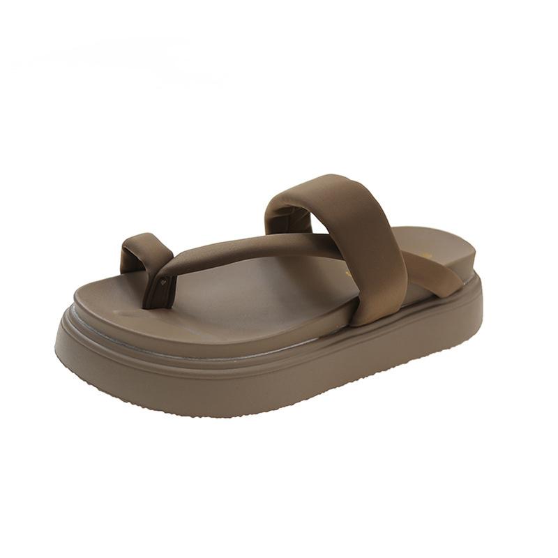 Шлепанцы женские летние новые модные сандалии-римлянки с толстой подошвой, ощущение ходьбы по дерьму, с перемычкой для пальца, пляжная обувь для женщин