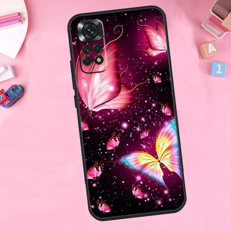 Black Beautiful Butterfly For Xiaomi Redmi Note 14 10 11 12 13 15 Pro Plus Phone Case For Redmi 15 15C 14C 12C 10C 13C