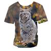 3D Lynx Animal Print Kids Short Sleeve T Shirt O Neck Loose Outdoor Daily Summer Top
