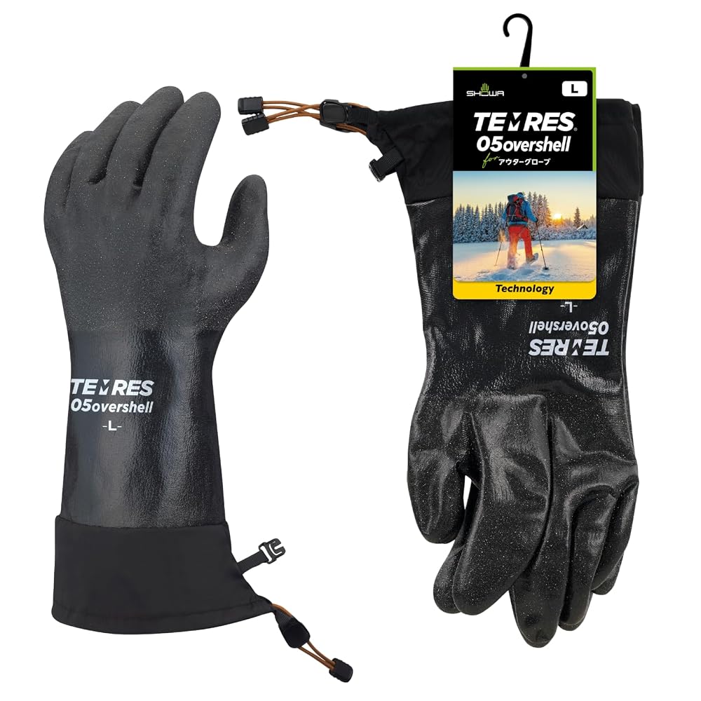 Showaglove TEMRES 05overshell Rain Gloves (Outer Gloves, Breathable Waterproof) Size L, Black,