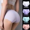 Women's Solid Color Ice Silk Panties Large Size Ultra-thin Breathable Briefs
