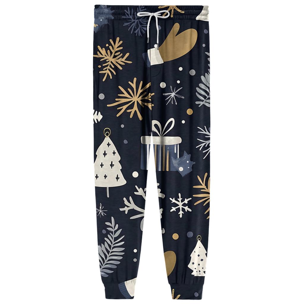 Мужские повседневные брюки с карманами на кулиске и манжетами, домашние брюки для сна