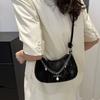 Metal Chain Simple Crossbody Bag Korean Style Shoulder Bag Portable Hobos Handbag  Shopping