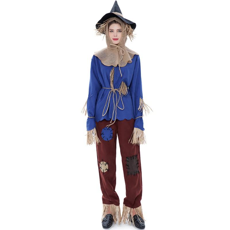 M L XL Halloween Costume Role Play Scarecrow Outfit Stage Performance Cosplay Uniform